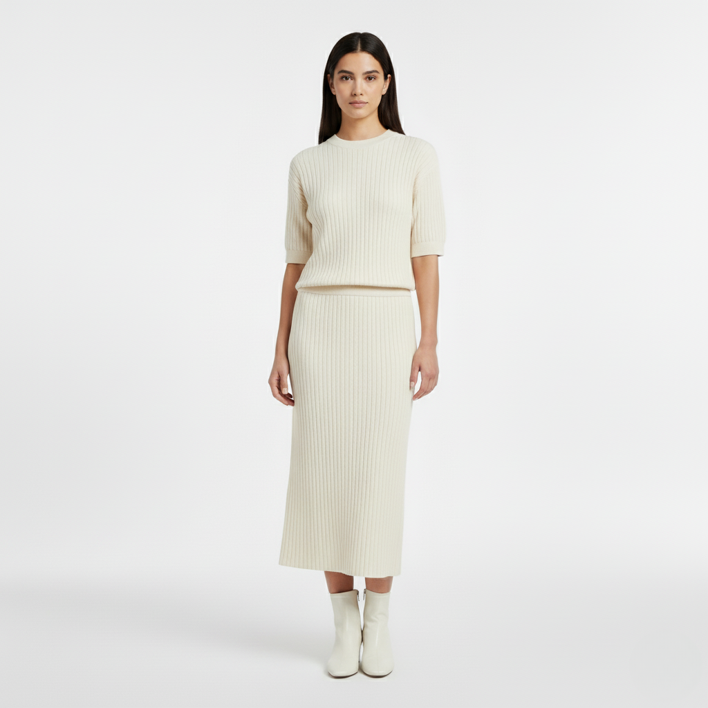 Dzianinowy Sweter z Prążkowania