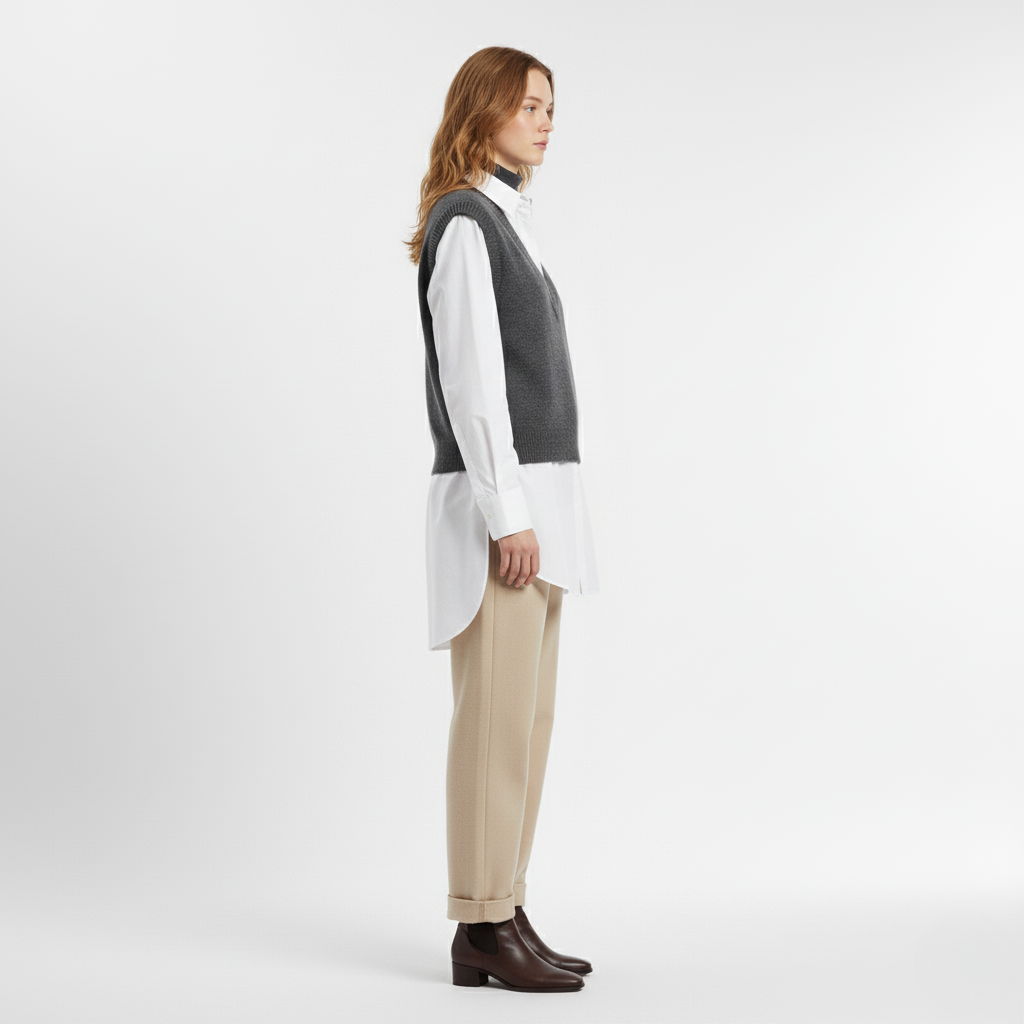 Dzianinowa Kamizelka z Dekoltem V