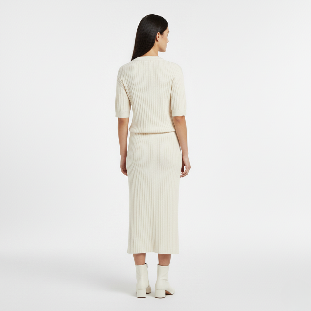 Dzianinowy Sweter z Prążkowania