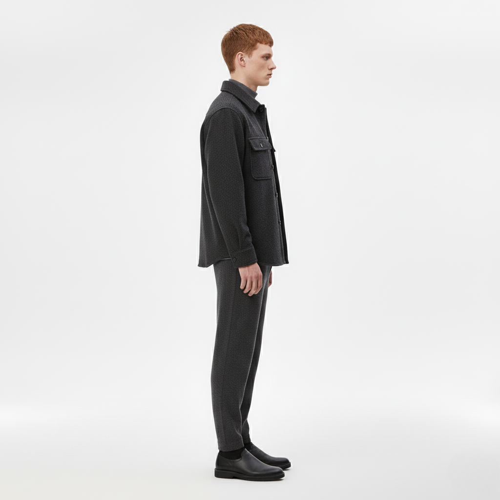 Męska Koszula Wierzchnia – Nowoczesny Monochromatyczny Look