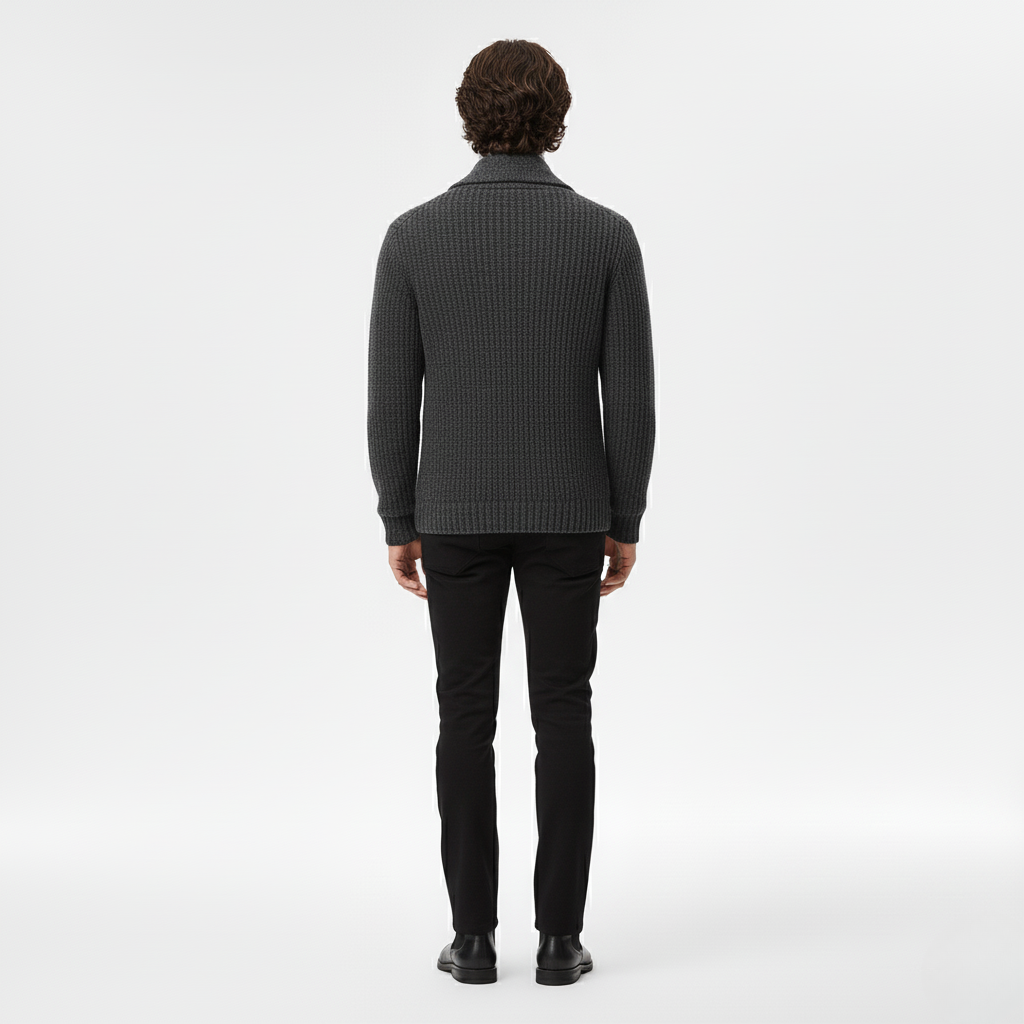 Dzianinowy Kardigan z Kołnierzem Szałowym