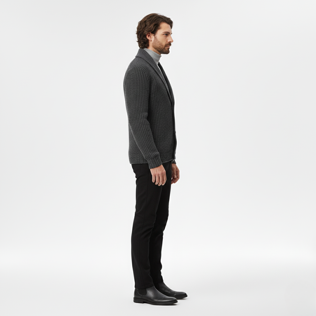 Dzianinowy Kardigan z Kołnierzem Szałowym