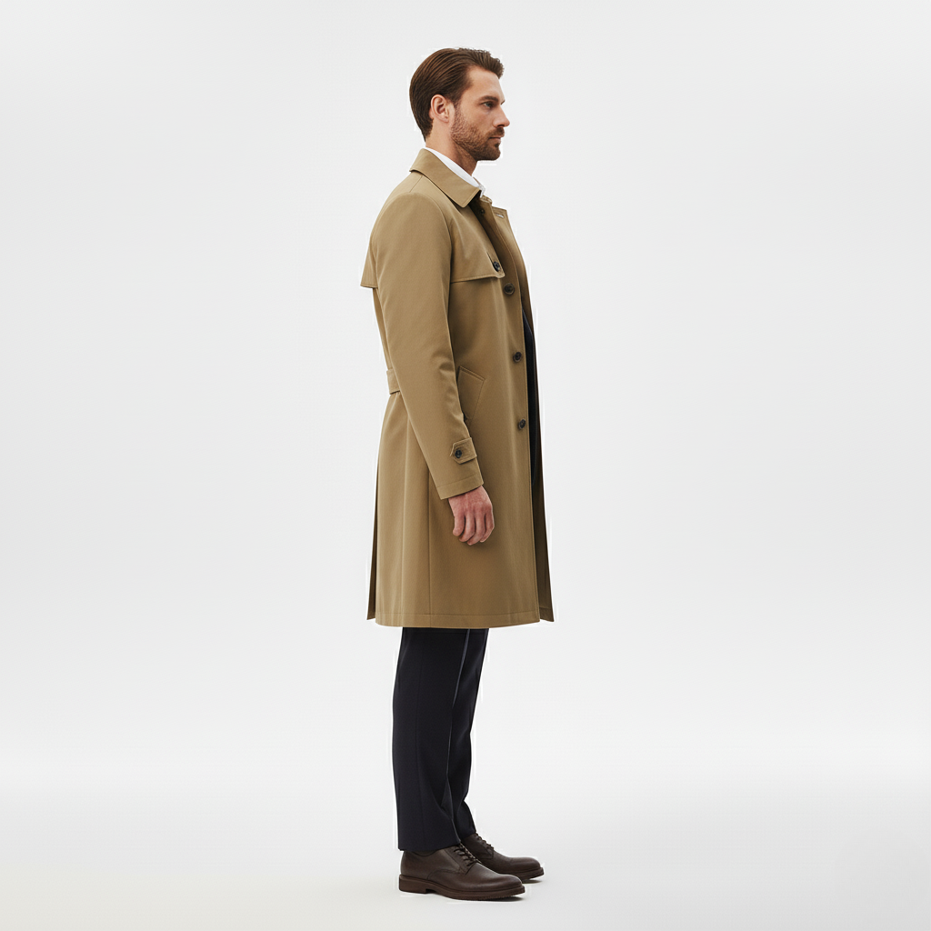 Klasyczny Beżowy Trencz