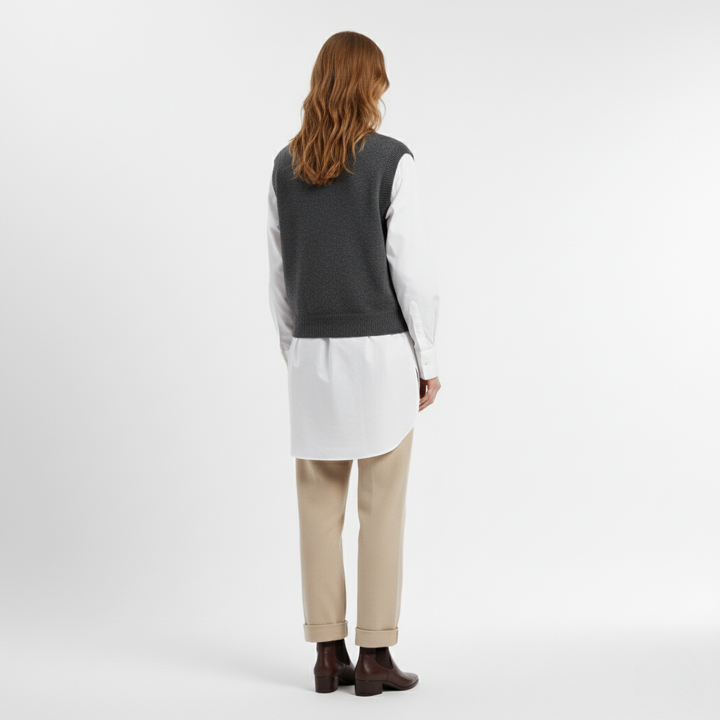 Dzianinowa Kamizelka z Dekoltem V